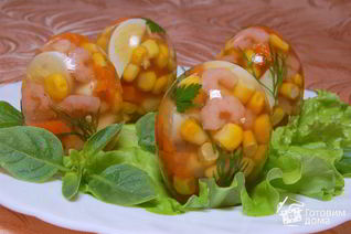 Заливное Яйца Фаберже с креветками