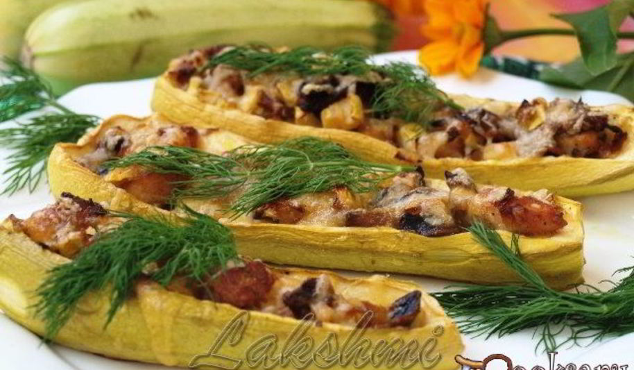 Рецепт лодочек из кабачков с жульеном и курицей