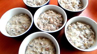 сливочный жульен с ветчиной и грибами