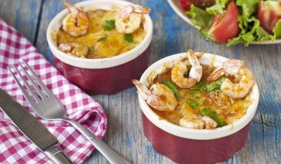 Рецепт жульена из морепродуктов с белым вином