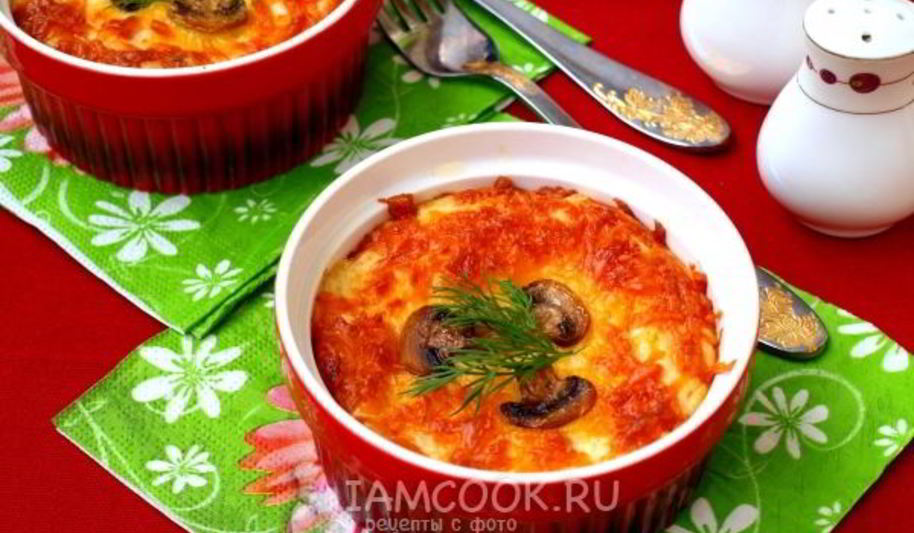 Рецепт жульена с грибами и сыром