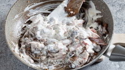 жульен с курицей, грибами и сметаной