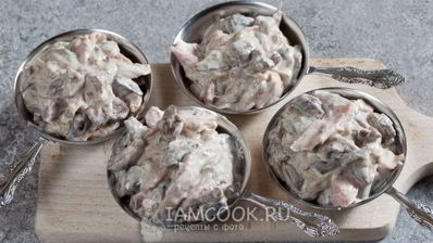жульен с курицей, грибами и сметаной