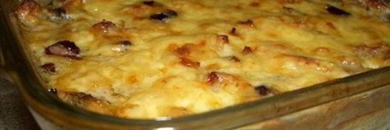 Жульен с курицей и грибами, запеченный в духовке