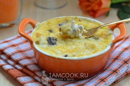 Жульен с курицей и шампиньонами в духовке