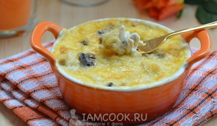 Рецепт жульена с курицей и шампиньонами в духовке