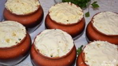 жульен со свининой и картошкой