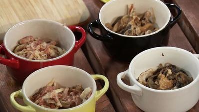 жюльен с беконом и грибами