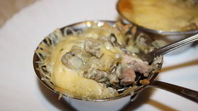 жюльен с курицей и шампиньонами